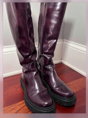 Vince Camuto Dark Cherry Leather Boots